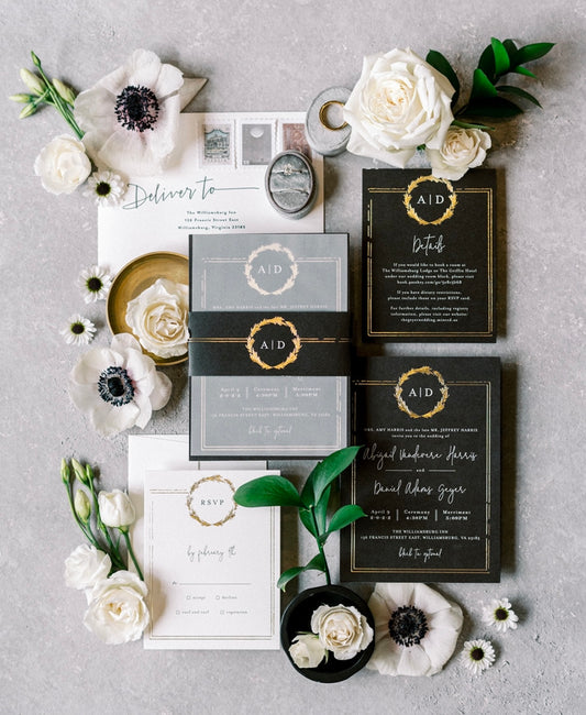 Hand painted, rollable styling mat for wedding photography|neutral cement grey