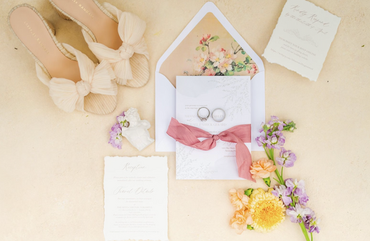 Hand painted, rollable styling mat for wedding photography|neutral sand