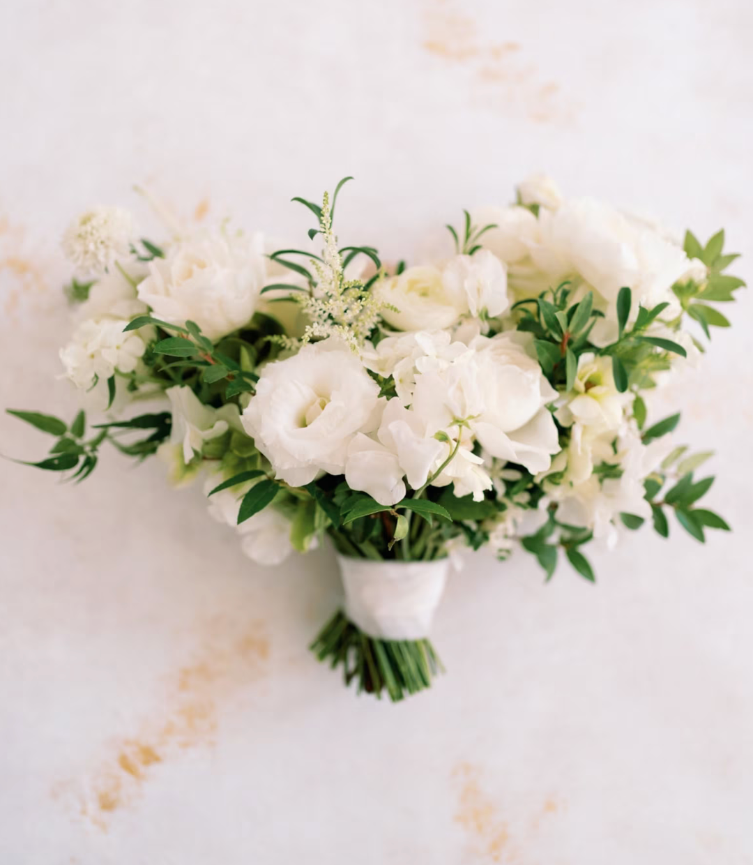 Hand painted, rollable styling mat for wedding photography|white and gold