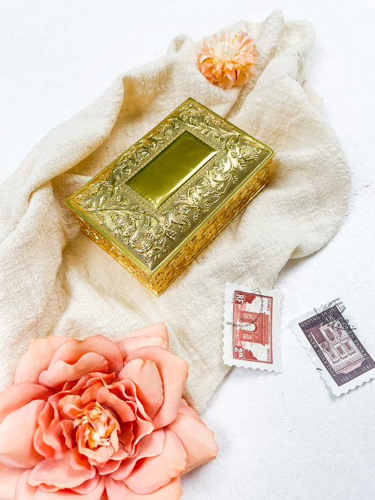 Vintage Mini Jewelry Box Gold or Silver | Wedding Flat Lay Props | Flat Lay Styling