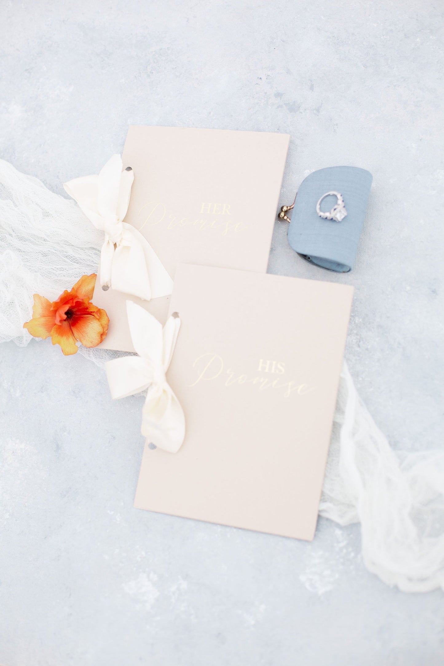 Hand painted, rollable styling mat for wedding photography|blue/gray