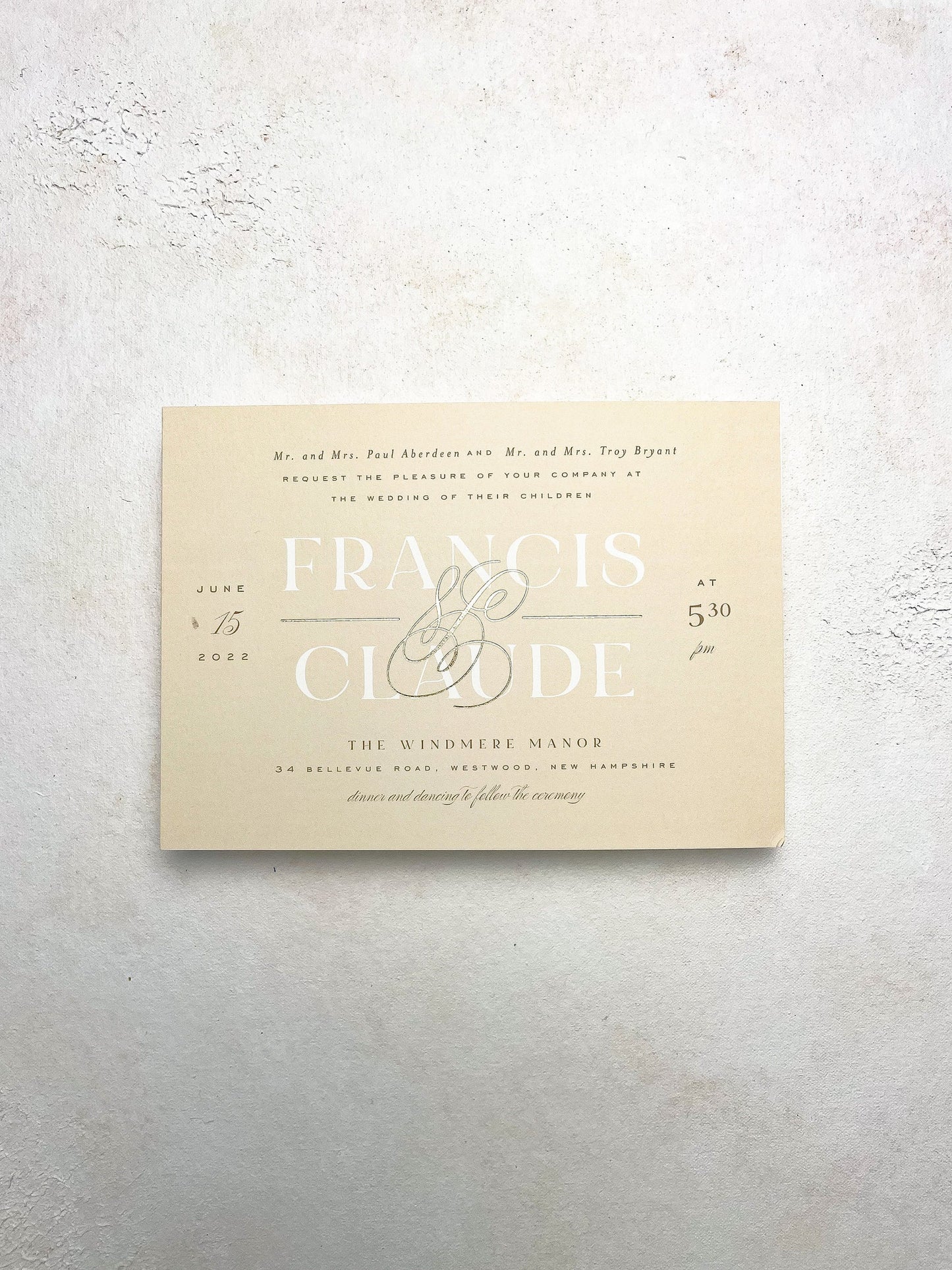 Hand painted, rollable styling mat for wedding photography|off white cream