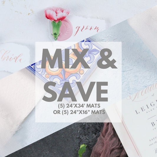 Bundle of 5 Rollable styling mats | Hand Painted and textured | buy (5) 24"x16" mats or (5) 24"x34" mats