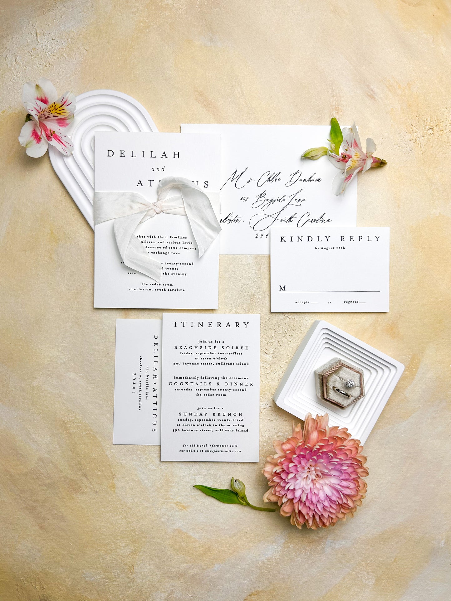 Hand painted, rollable styling mat for wedding photography|Almond