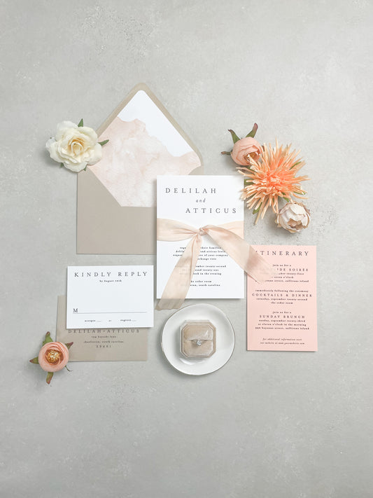 Hand painted, rollable styling mat for wedding photography|neutral taupe