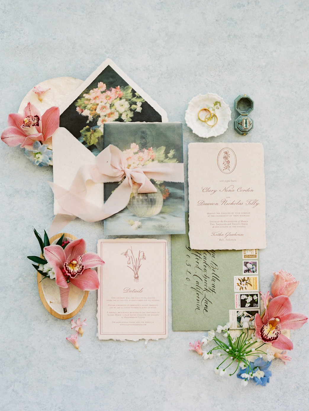 Hand painted, rollable styling mat for wedding photography|neutral sag ...