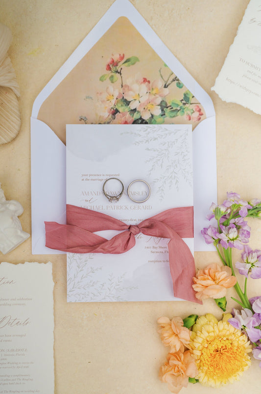 Hand painted, rollable styling mat for wedding photography|neutral sand