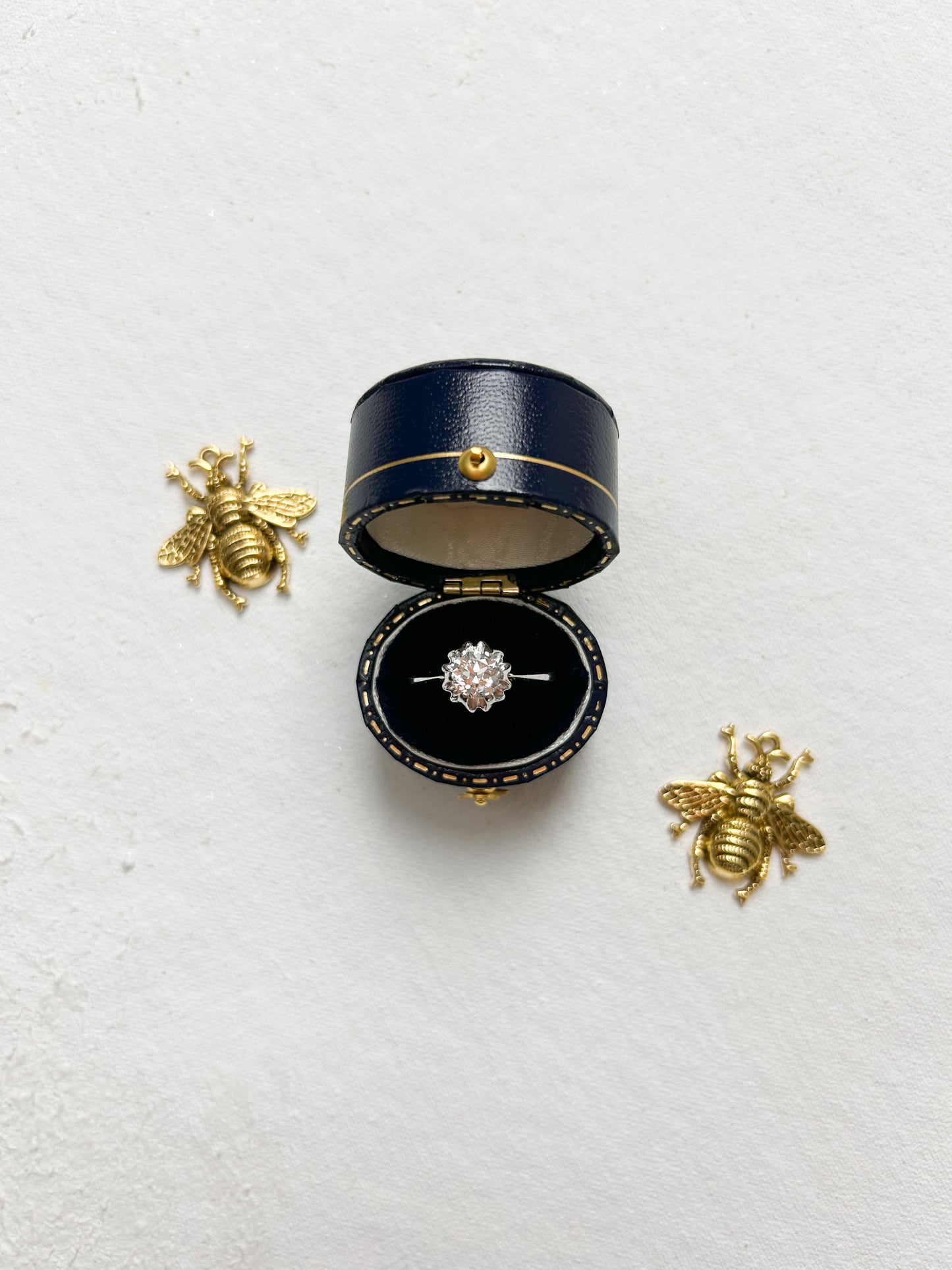 Mini Vintage Ring Box Blue | Wedding Flat Lay Props | Flat Lay Styling