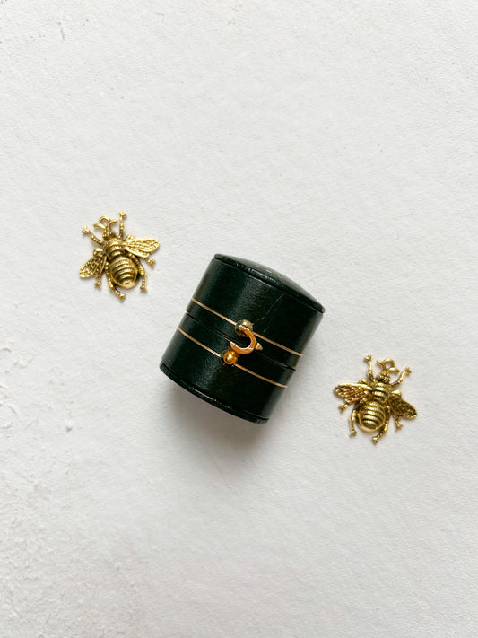 Mini Vintage Ring Box Dark Green | Wedding Flat Lay Props | Flat Lay Styling