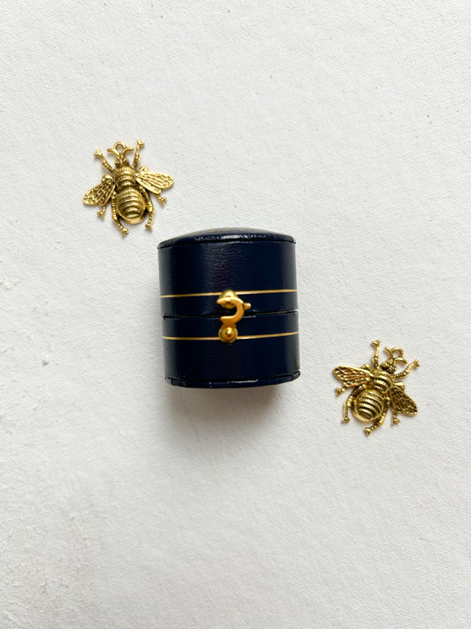 Mini Vintage Ring Box Blue | Wedding Flat Lay Props | Flat Lay Styling