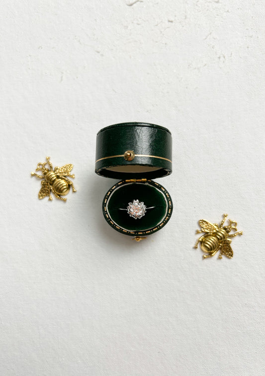 Mini Vintage Ring Box Dark Green | Wedding Flat Lay Props | Flat Lay Styling