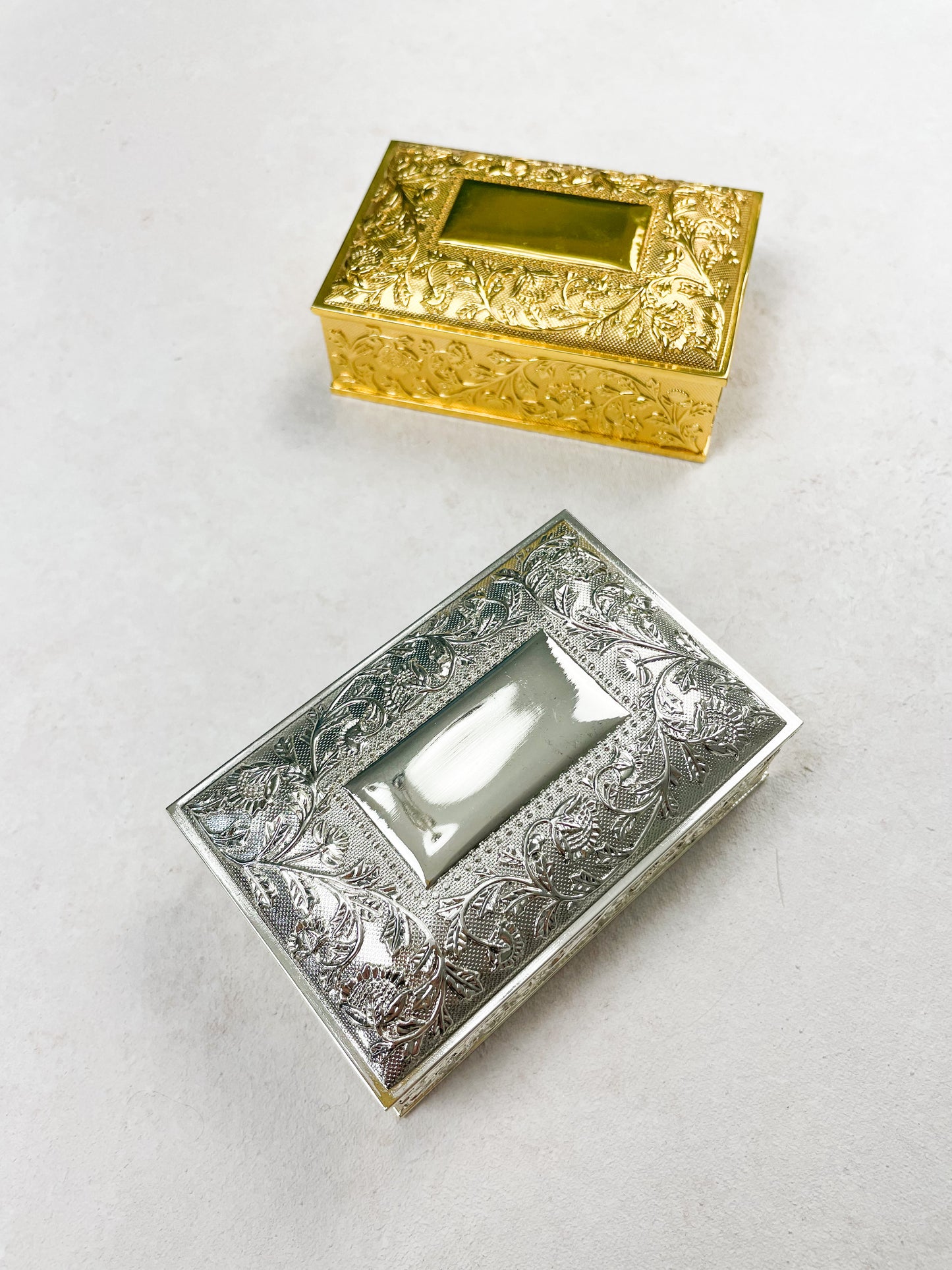 Vintage Mini Jewelry Box Gold or Silver | Wedding Flat Lay Props | Flat Lay Styling